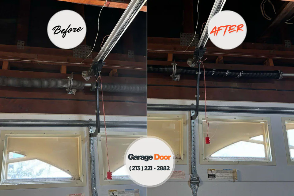 Before and after: garage door repair East Spencer, NC